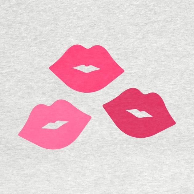 Pink Kisses Lips by XOOXOO